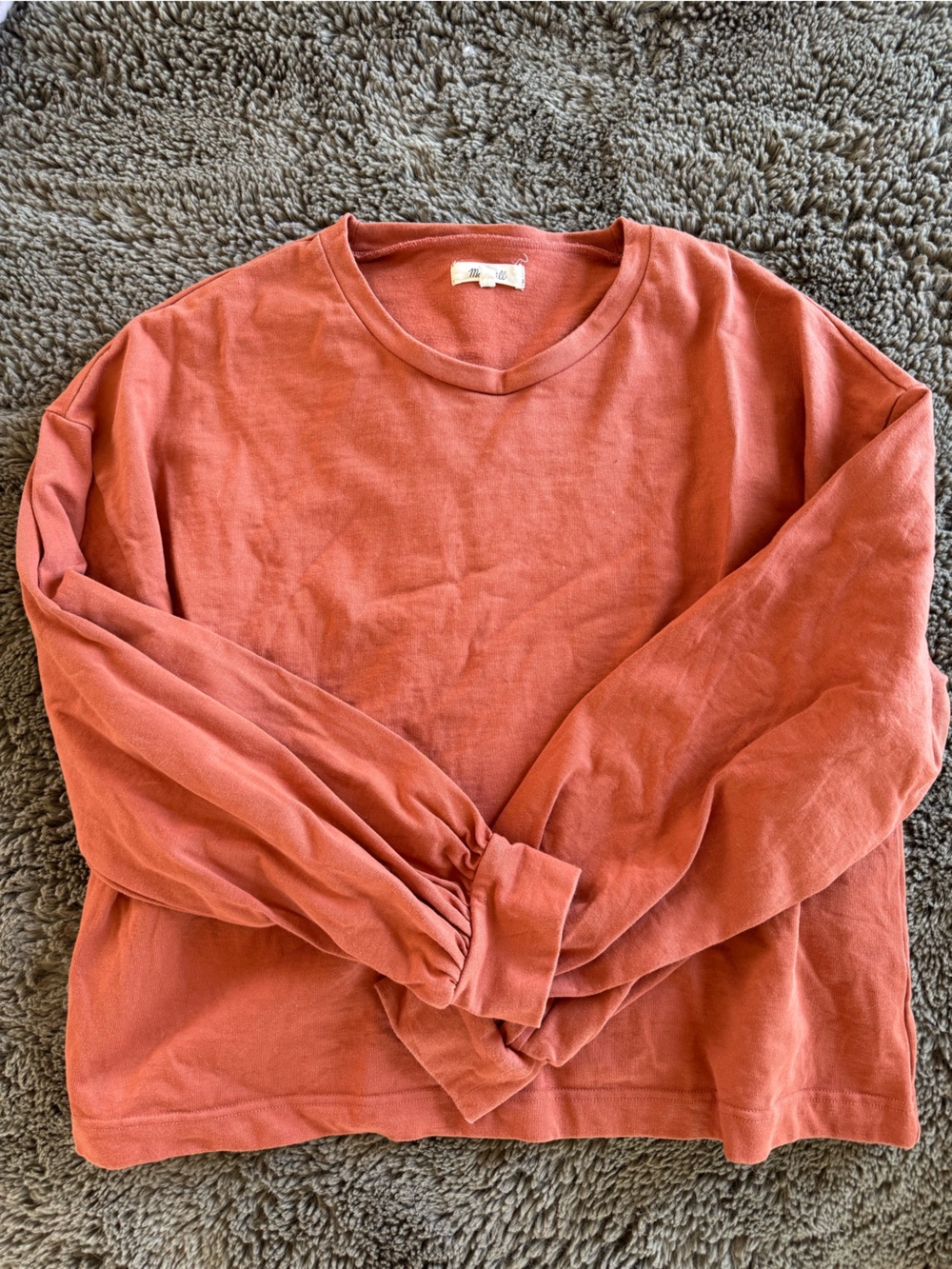 Madewell rust colored crewneck